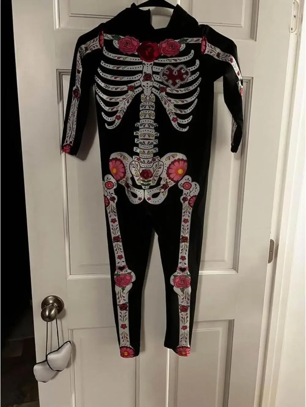 Kid Halloween Costume Skeleton Bone Skull dia de los muertos